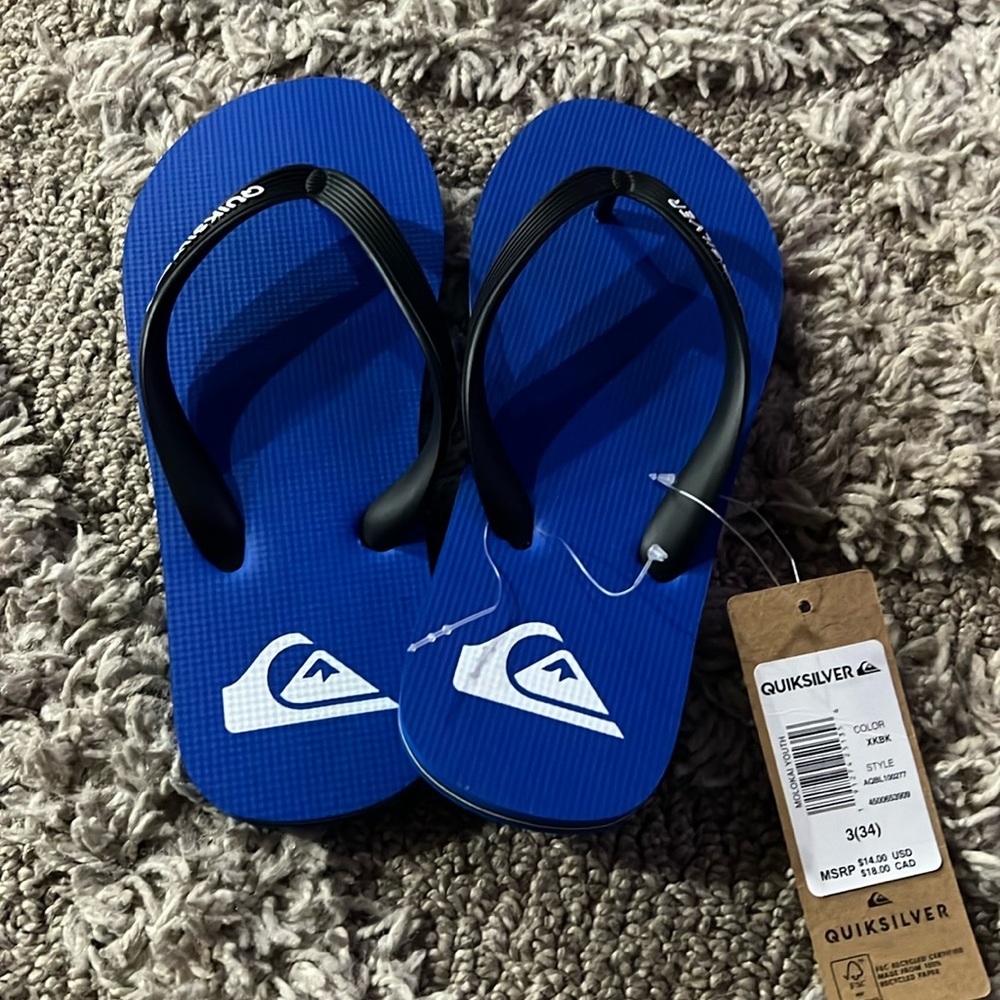Boys Quicksilver Thong Sandals (Brand New)